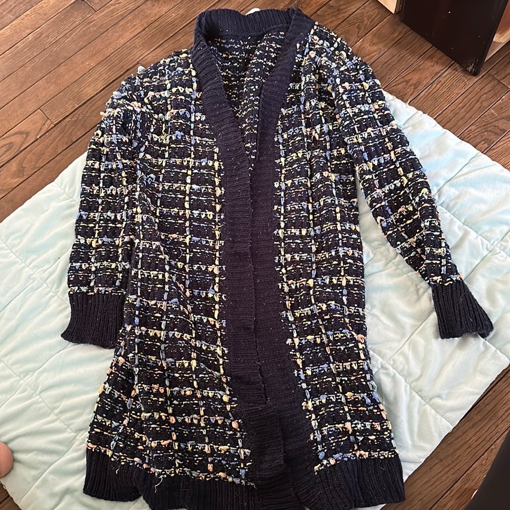 Navy Cardigan Sweater